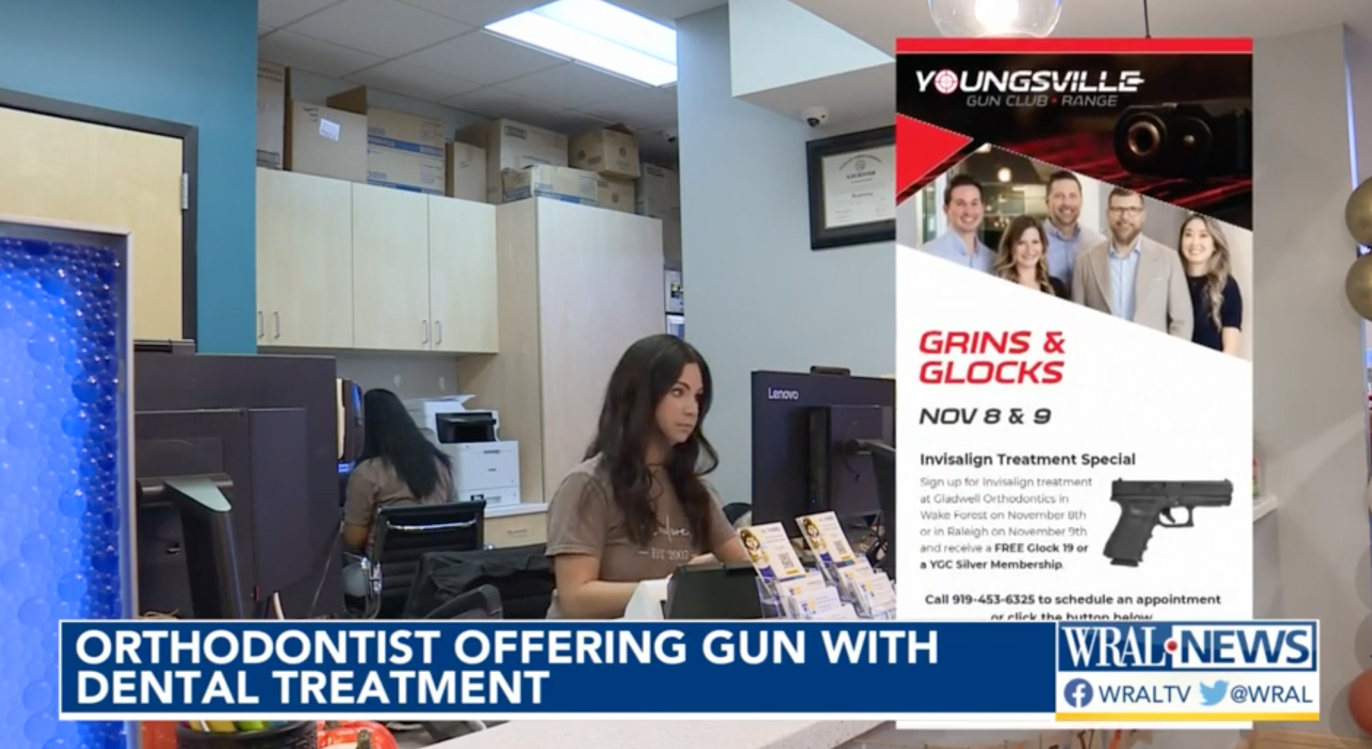 ‘Grins and Glocks’: Wake Forest orthodontist offers free gun with Invisalign treatment